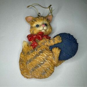 Kitten Christmas Ornament Cat With A Red Bow Tie
Playing With Ball Of Yarn